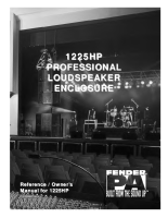 Fender 1225HP-Loudspeaker-Enclosure - Owners Manual